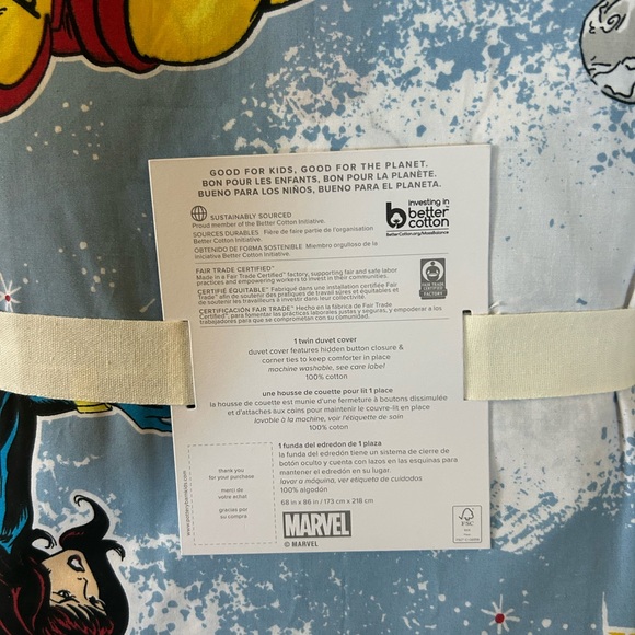 Pottery Barn Marvel Heroes Glow-in-the-Dark Duvet Cover Twin NEW - Picture 7 of 8